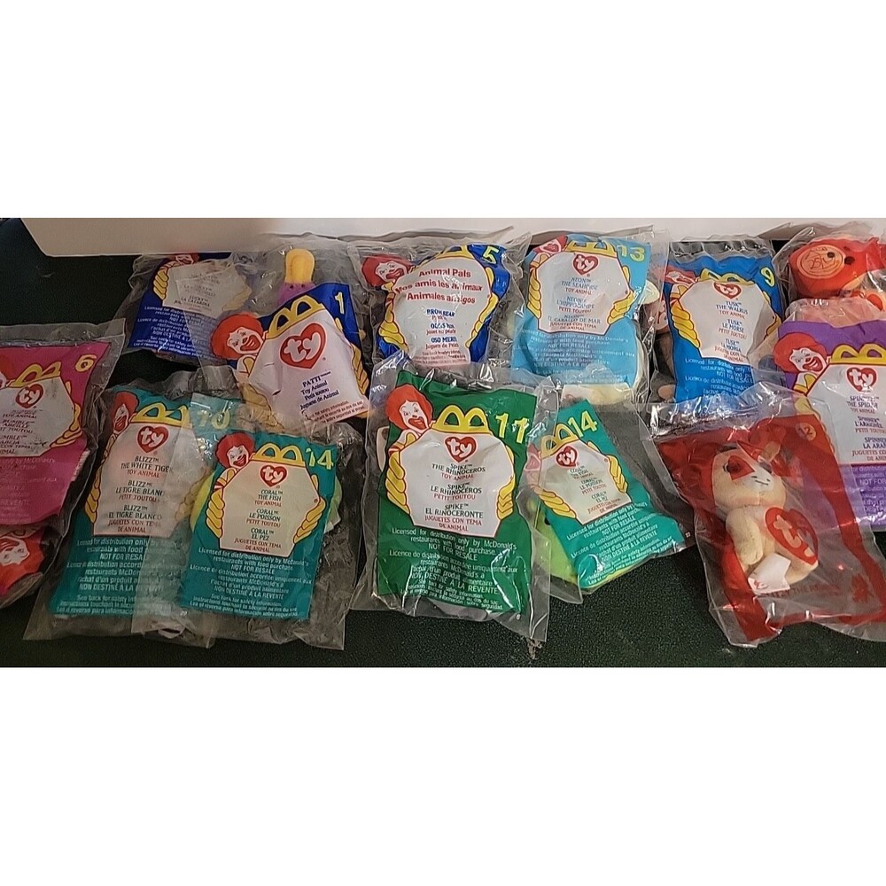 Vtg McDonald’s TY‎ Beanie Baby Plush Toys Lot in package mixed